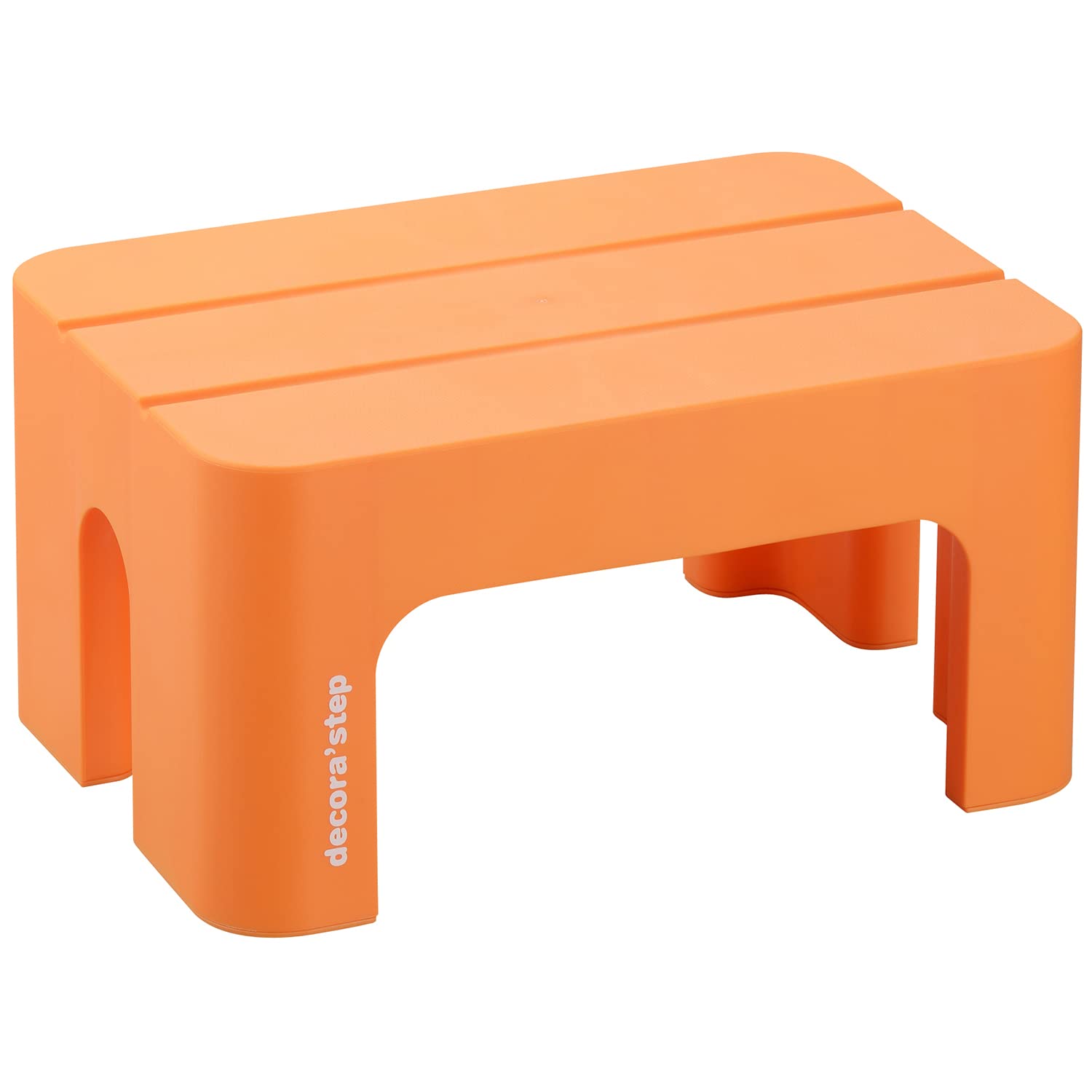 Amazon.co.jp: サンカ デコラステップ 踏み台 昇降ステップ台 オレンジ S 高さ20cm 広い足のせ部分と滑り止め加工  インテリアになじむおしゃれでかわいい丸いフォルム 耐荷重100kg 軽量設計 日本製 子供 トイレ 玄関 洗面所 洗車台 足台 キッズ 室内  (幅39.5×奥行28×高さ ...