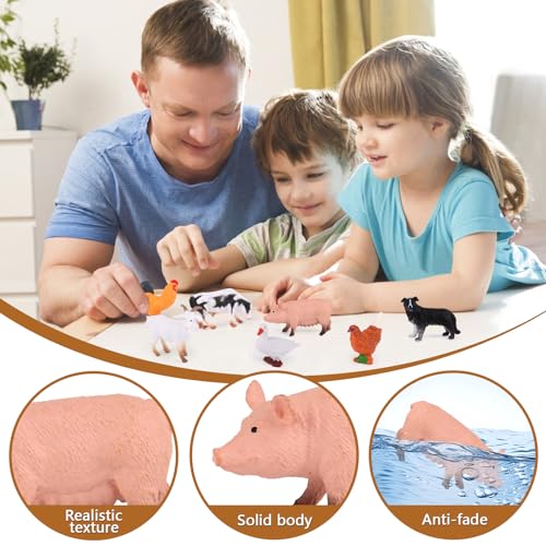 MXTIMWAN 12 Stück Sehr Klein Bauernhof Tierfiguren, Mini Bauernhof Tierfiguren, Bauernhof Scheunentiere Spielset für Kinder, Jungen, Mädchen, Kuchendekoration, Tiere Thema Geburtstag Party