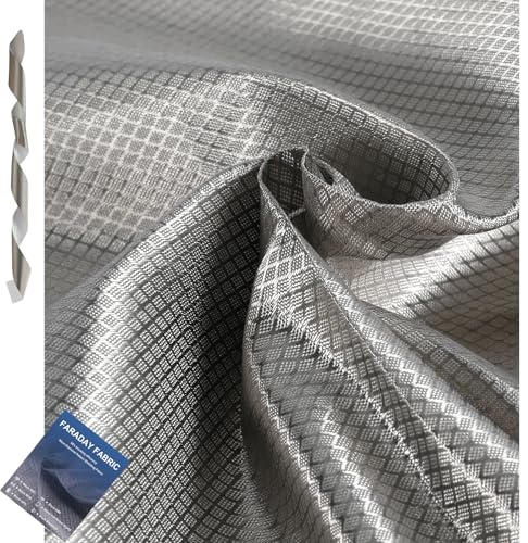 Blocroche Faraday Fabric 1 Yard Signal & GPS Blocking Conductive Faraday EMP Proof Cloth Ideal for Privacy DIY Projects 44 W x 36 L Fabric Cloth with Faraday Tape