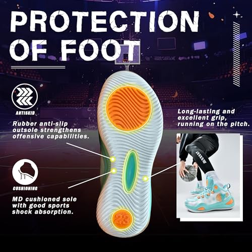 Image of Men's Basketball Shoes Fashionable Breathable Anti Slip Sports Shoes Outdoor Running Fitness Training Shoes