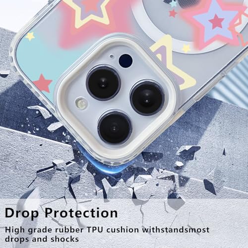 Nimeey Colorful Stars for iPhone 16 Pro Case, Clear, MagSafe by Nimeey - Used condition - Image 5