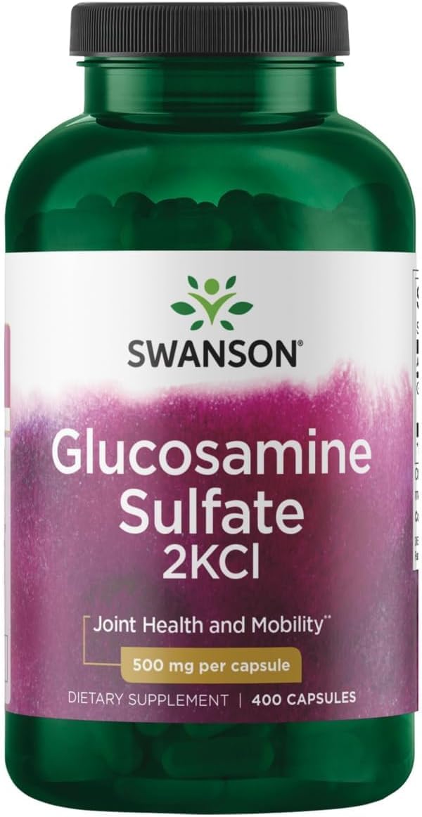 Swanson Glucosamine Sulfate 2Kcl 500 mg for Joint Health, 400 Capsules 400 Count (Pack of 1)