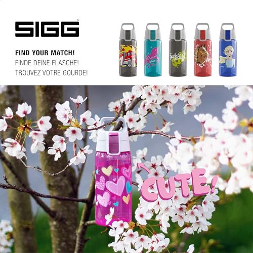 SIGG - Trinkflasche Kinder - Viva One Unifly - Für Kohlensäurehaltige Getränke Geeignet - Auslaufsicher - Spülmaschinenfest - BPA-frei - Sport & Schule - Rosa mit Einhorn - 0,5L