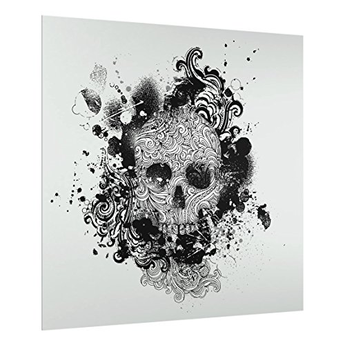 Spritzschutz Glas - Skull - Quadrat 1:1 59cm x 60cm