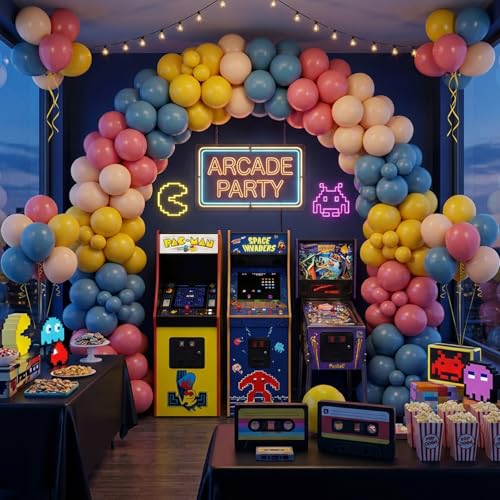 Image of RUBFAC Colorful Balloons Boho Rainbow Party Balloon 65pcs 12 Inches Assorted Latex Balloon for Baby Shower Boho Birthday Wedding Party Decorations