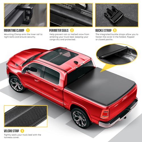 image for Youxmoto Soft Roll Up Truck Tonneau 6.4ft (76.8'') Fleetside Bed Cover