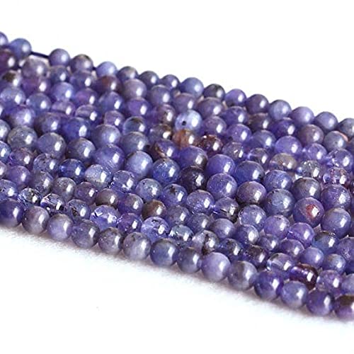LKBEADSLKBEADS 1 Strands Natural Blue Tanzanite Round Loose Gemstone Beads 4mm 15" 05002