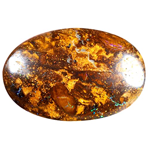 Opale boulder australienne koroit multicolore de 8.82 ct, pierre précieuse taillée 18x12mm