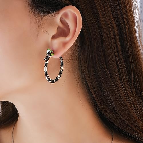Coral Snake Hoop Earrings Enamel Snake Juice Earrings Cosplay Costume for Women2