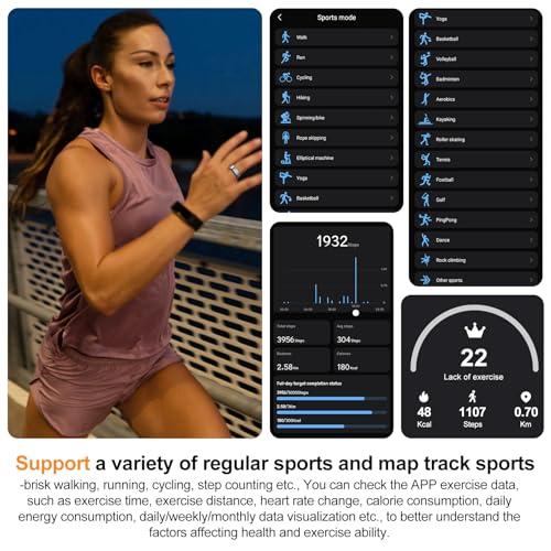 NEWTRENDS Smart Ring, Heart Rate/Sleep/Blood Oxygen Monitoring, Step Count, Wearable Fitness Tracker, APP Bluetooth Connected, IP68 Waterproof,Silver (Size 10) - Image 6