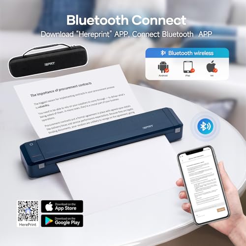 Image of iDPRT MT888 Portable Wireless Thermal Printer for Travel, Compatible with 8.5 inch x 11 inch, US Letter Compatible with iOS, Android and Laptop, Inkless Bluetooth Mobile Printer with