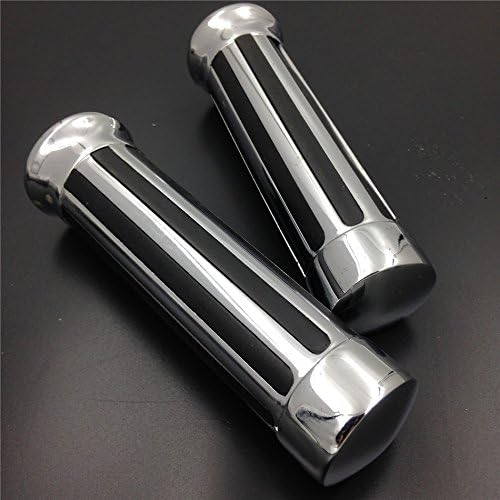 SMT-1''Hand Grips Compatible With Suzuki Kawasaki Yamaha Bike Chromed [B00RUDY3GW]