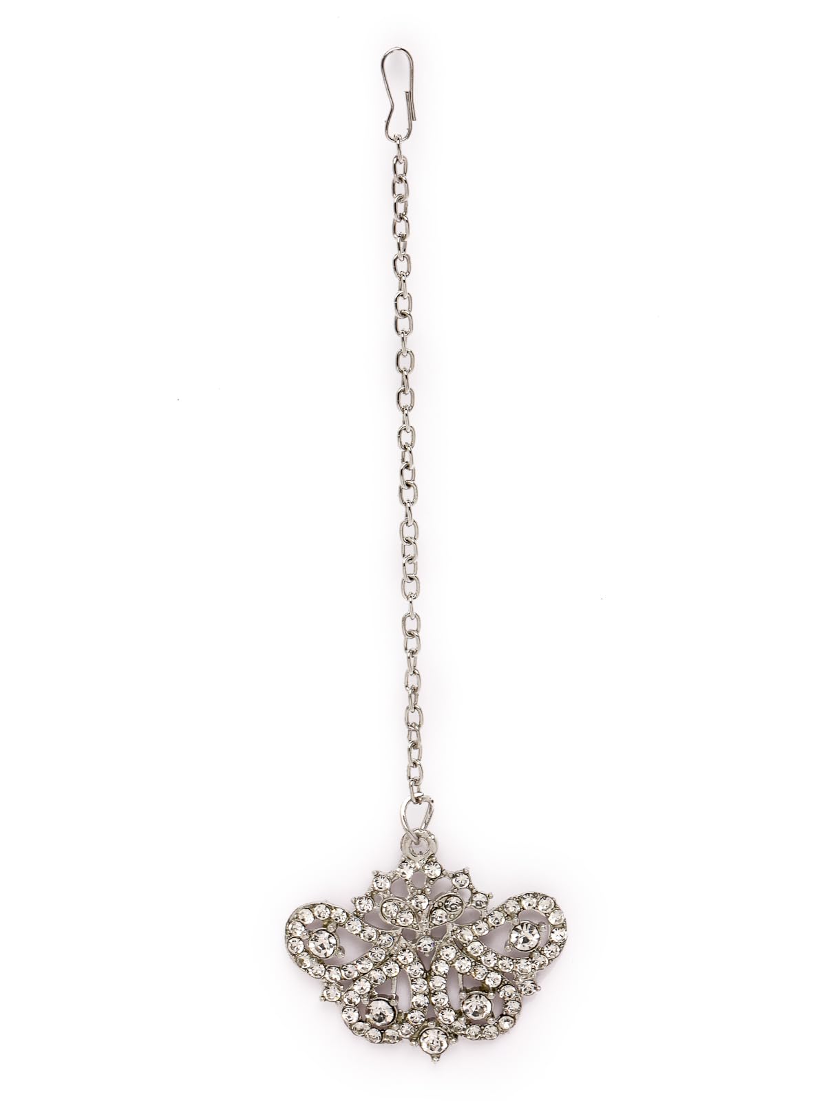 Elegant Rhodium Plated AD Stones Choker Necklace Set