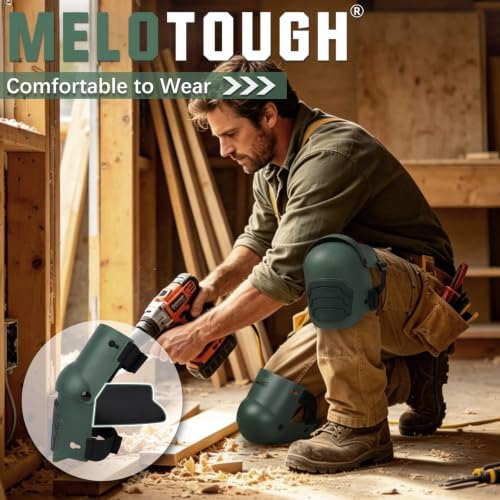 Image of MELOTOUGH Knee Pads for Work,Construction,Flooring,Gardening-Comfortable and Flexible(Army Green)