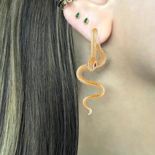 Retro Snake Earrings for Women-Vintage Goth Punk Snake Earrings，Gold Silver Snake Earrings Statement Long Snake Jewelry2