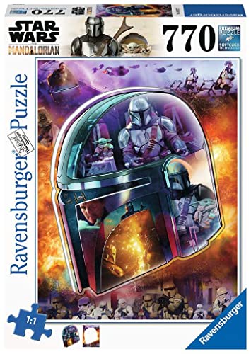 Puzzle del casco de El Mandaloriano Star Wars Ravensburger 16917, gran formato de 770 piezas