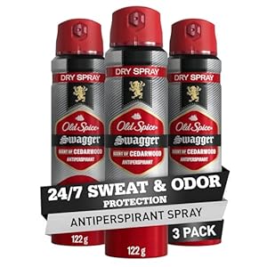 Old Spice Dry Spray Antiperspirant Deodorant for Men, 24/7 Sweat & Odor Protection, 24/7 Sweat Defense & Lasting Freshness, Swagger with Cedarwood Scent, 4.3 oz (Pack of 3)