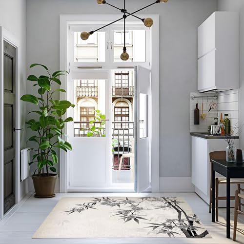 Tapis de salon lavable style chinois doux moderne 160x230cm avec dessous antidérapant