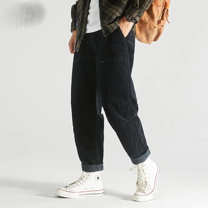 Loose Corduroy Harem Pant Autumn Winter Men's Streetwear Trousers Vintage Khaki Baggy Pants Male Cargo Pants Man4