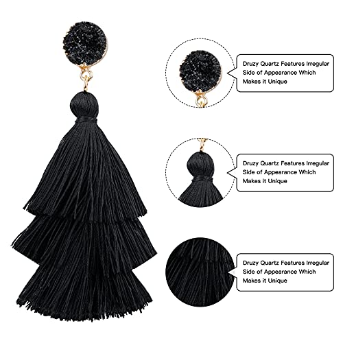 Hazms 9 Pairs Rattan Earrings Tassel Earrings For Women Girls Lightweight Acrylic Geometric Statement Woven Bohemian Earrings Handmade Straw Wicker Braid Hoop Drop Dangle Earrings #TOP2