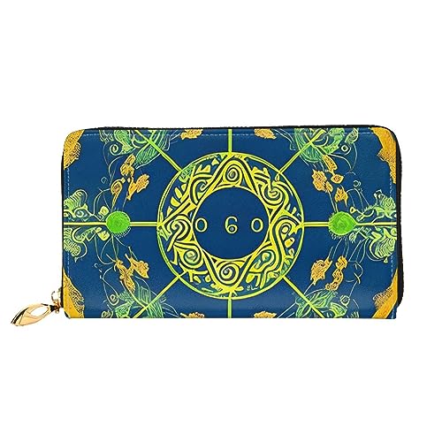 Portefeuille de voyage Yin Yang noir | Grand format zippé idéal pour l'avion