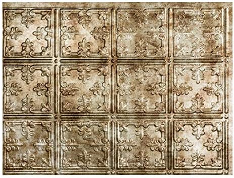 FASÄDE Traditional Style/Pattern 10 Decorative Vinyl Backsplash Panel in Bermuda Bronze (One 18" x 24" Panel)