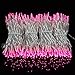 YULETIME 100 ft 300 Count Pink LED String Lights with 8 Models Adapter, Clear Wire Wide Angle 5mm Christmas Lights (Pink - Multimode)