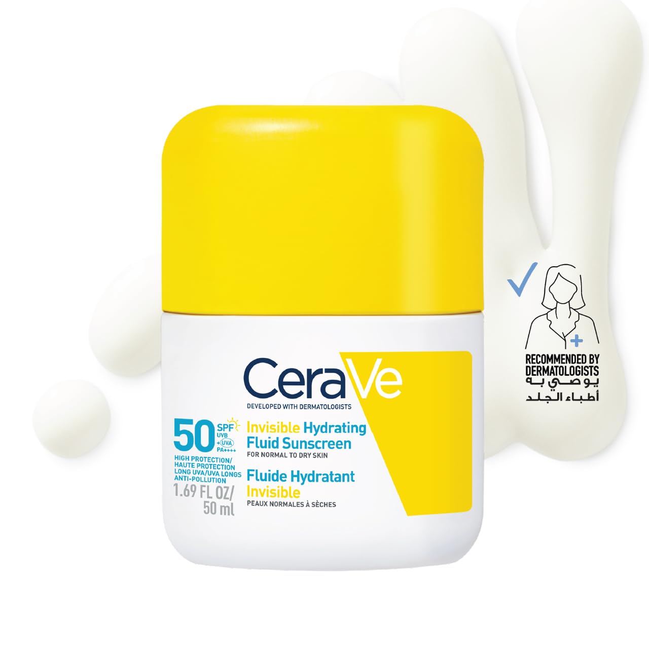 CeraVe Invisible Hydrating Fluid 50ml – Ultra-Light Water-Fresh Face Moisturiser with Ceramides & Hyaluronic Acid, Weightless Invisible Finish for Everyday Hydration Under Makeup