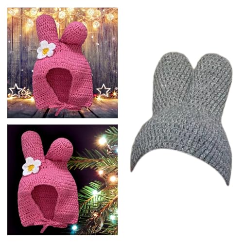 Chapeau d'oreille de lapin pour ado | Bonnet pull respirant - 2