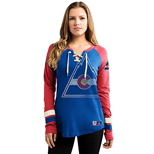 MajesticBuffalo Sabres NHL Jersey Women's T-Shirt Hipcheck Ice Hockey Shirt, blue, S