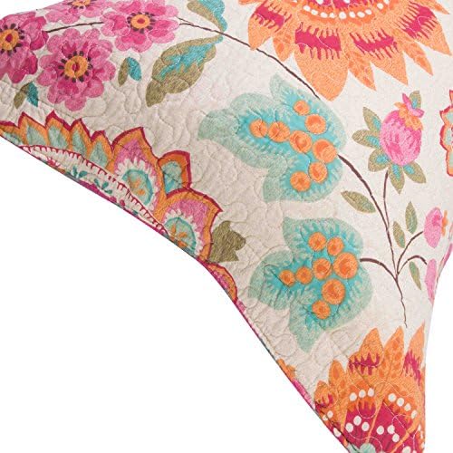 Beddingleer luxury Cotton Printed Floral Patchwork Quilted Bedspread Printed Handmade Bedding Quilt/Sham Set,3PCS King (#2)