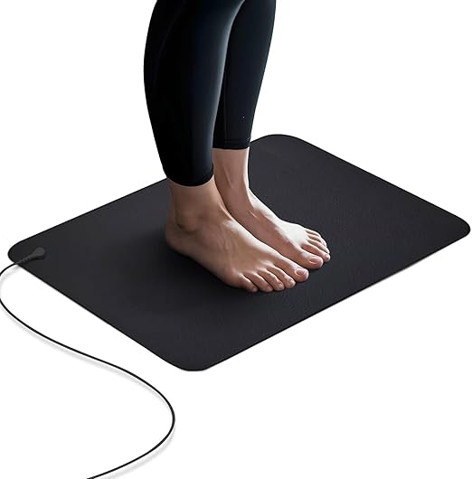 Grounding Pad, Grounding Mat for Feet 24x16 - Grounding Mat for Desk for Pain Relief & Anxiety - Anti-Slip PU Leather Made at Home, Office & Work, for Sleeping