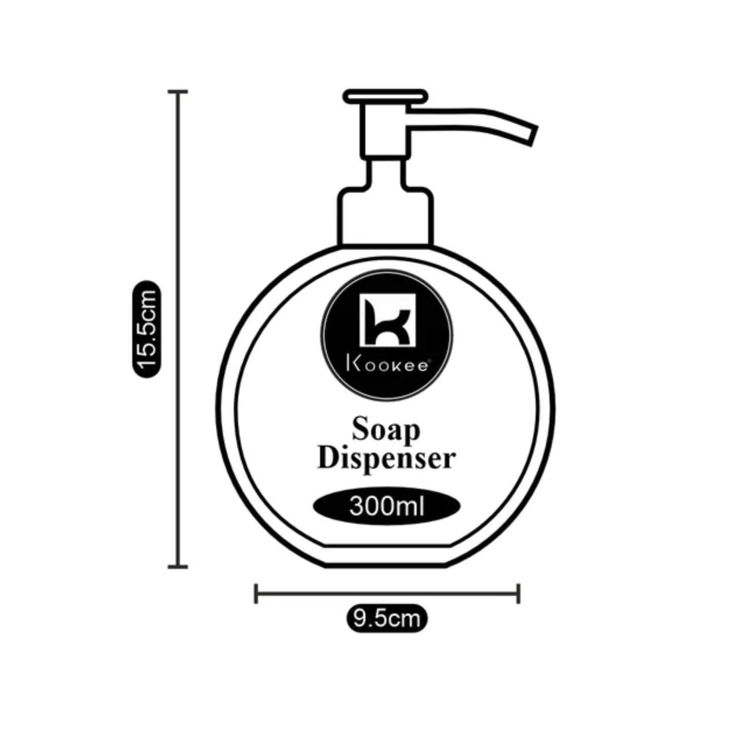SaSaSa Ceramic Soap Dispenser for Bathroom handwash, refillable Pump Bottle for Kitchen Hand wash Basin, Set of 1, Grey (8051) 1