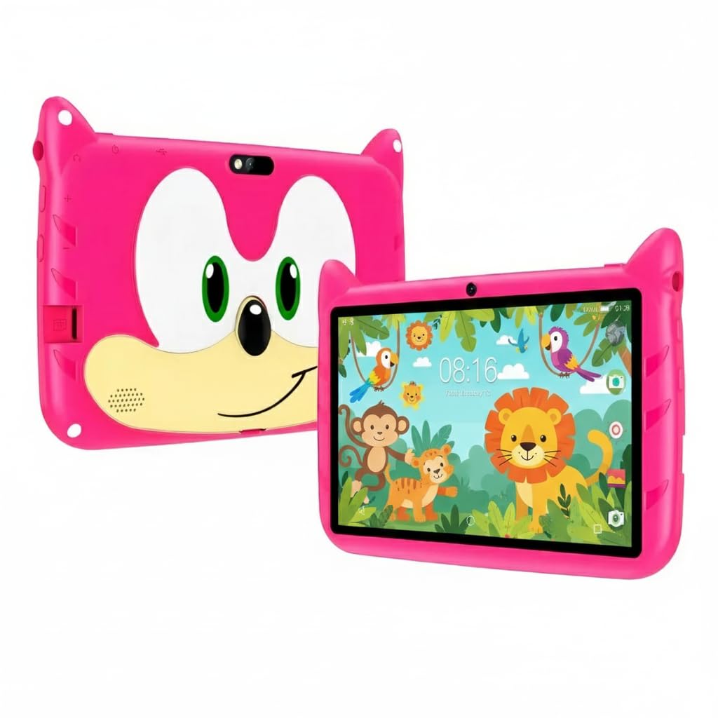 Tablet Infantil Kids Tela 7" HD 64GB/ 4GB RAM Bateria 3200mAh, Câmera 5MP, Processador Quad-Core, Android 13 com Capa Silicone, Caneta Touch para Jogos e Entretenimento