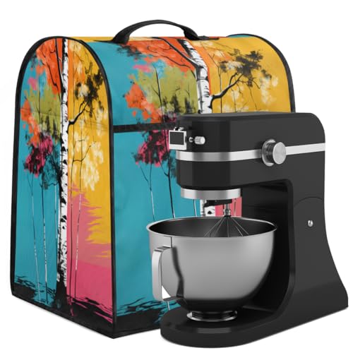 Coffee Maker Cover Art Birch Kitchen Appliance Covers Small Appliance Covers Blender Cover Juicer Cover Dust Covers for Kitchen Appliances with Top Handle and Pockets,Washable,C110