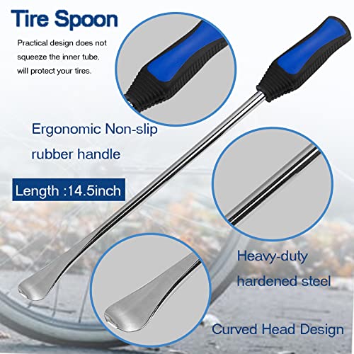 Image of Motorcycle Tire Spoon Kit Dirt Bike Lawn Mower Tire Changer Tire Removal Tool with Bag 3x14.5 inchTire Irons and 2 Rim Protector1 Tire Bead Holder Tool