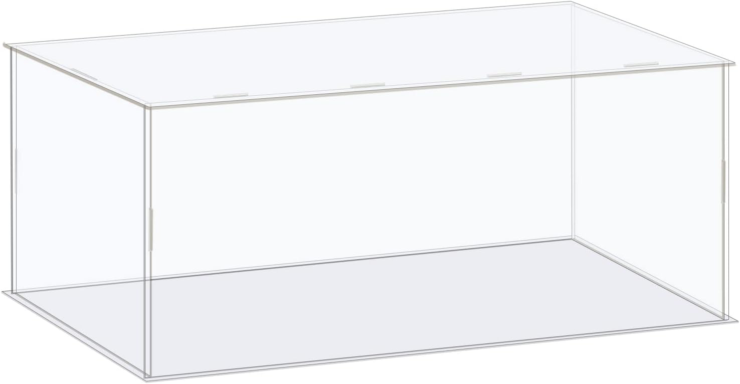 MECCANIXITY Acrylic Display Case Box Clear Dustproof Protection Showcase 16.1x6.3x4.3 Inch for Collectibles Display