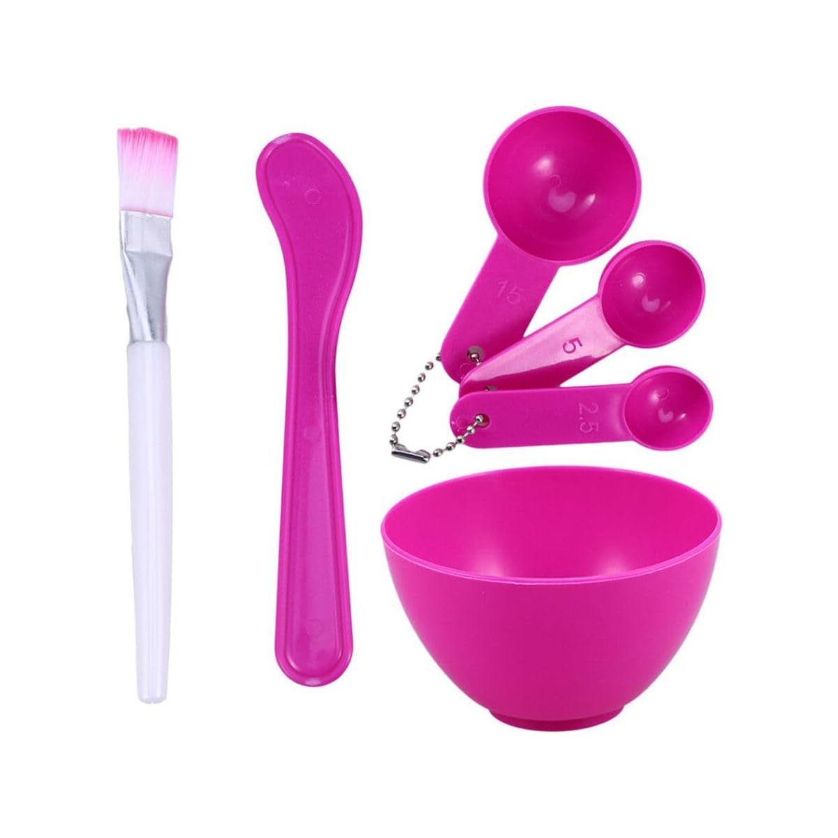 Matra Face Mask Mixing Bowl Set (6 pcs) - Face Pack Mixing Tool Kit with 3 Measuring Spoons, Stirrer, Mixing Bowl & Applicator Brush - Home Salon Facial Kit for Bleach, Homemade Ubtan, Clay, Mud Masks