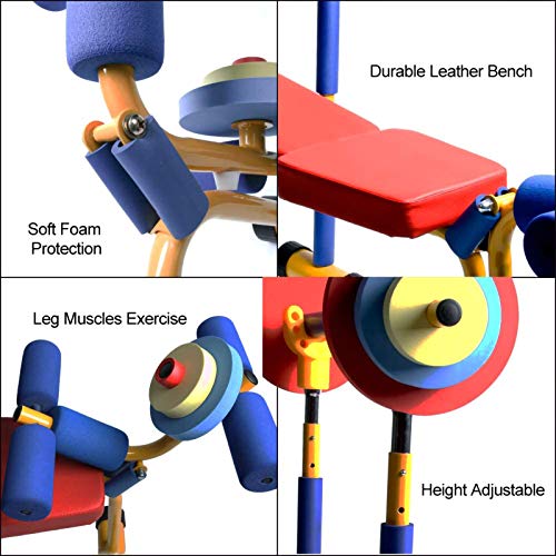 DIDIAN Kids Weight Bench Set,Weight Bench with Barbell,Multi-Functional Bench,Adjustable Ab Sit Up Bench,Bench Press,Children Exercise Equipment