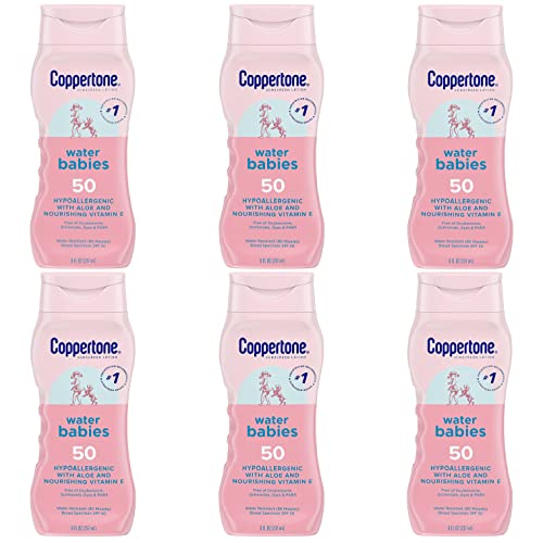Coppertone Spf#50 Waterbabies Aloe & Vitamin-E Lotion 8 Ounce (237ml) (Pack of 6)