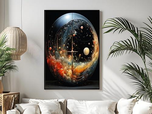 Art spatial tableau sur toile 80x110 cm pour la déco du salon