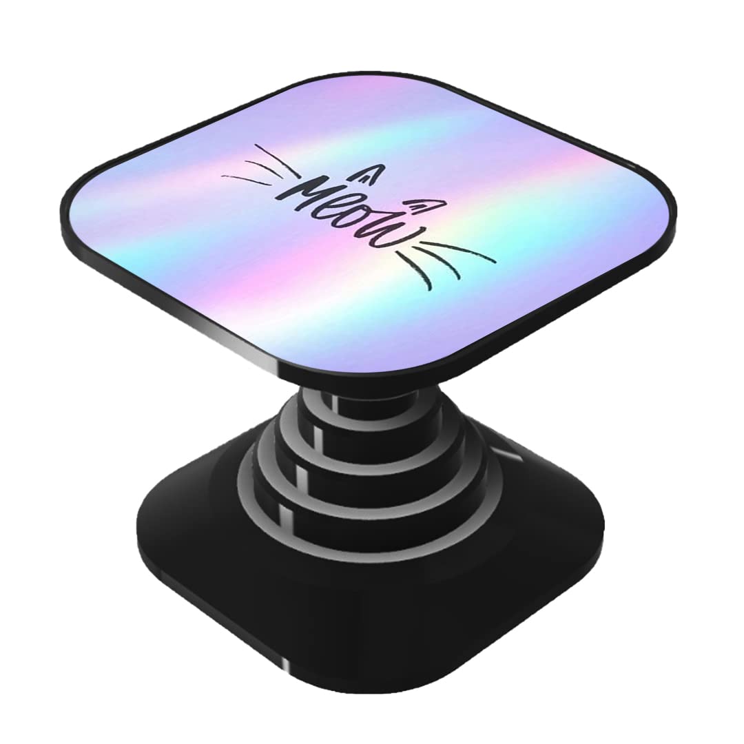 Gosmartkart® Designer HD Printed Mobile Back Grip Socket Grip Expanding Square Mobile Stand for Android or Apple Smartphones (Made in India Product) Meow/Cat 1