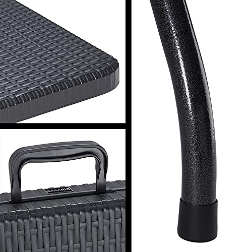 Table pliante effet polyrotin 180 cm robuste et imperméable Casaria - 5