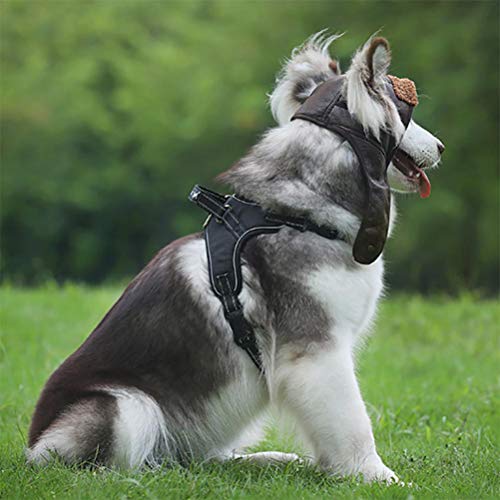 Pilotenhut für Hunde, Winterpilotenmütze mit Ohrenklappen für kaltes Wetter (braun)