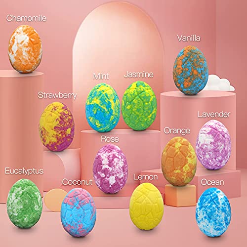 Bath-Bombs-for-Kids-with-Toys-Inside-for-Girls-Boys-12pcs-Bulk-Large-Surprise-Colorful-Dinosaur-Egg-Bubble-Bath-Fizzies-Gentle-and-Kids-Safe-for-Birthday-Gift-Easter-Eggs-Stuffers-Christmas