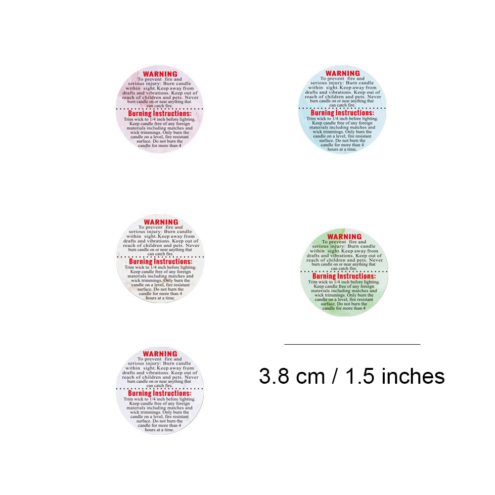 500 Pcs Candle Warning Labels 1.5 inch Round Candle Safety Labels Sticker for Candle Making DIY Candle Jars Wax Melts DIY Gifts (Colourful) - Image 2