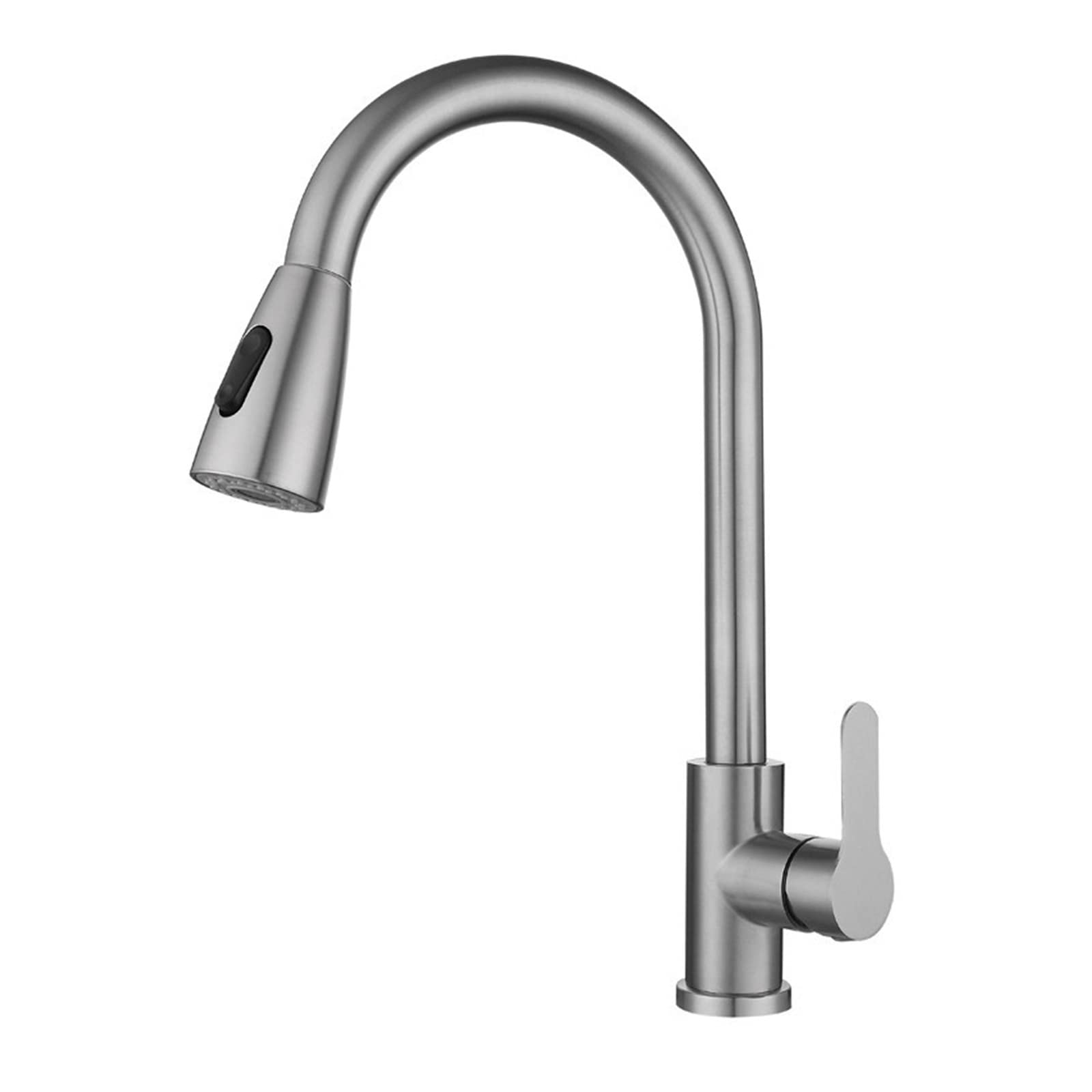 Mitigeur de cuisine en nickel brossé élégant au design monté sur le pont