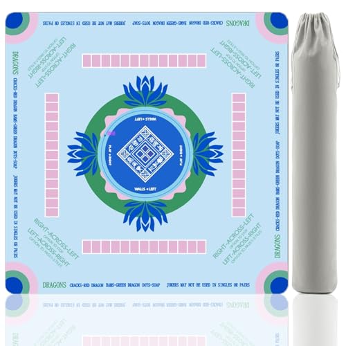 Mahjong Mat, tapete antideslizante para juegos de mesa 32.4x32.4 pulg