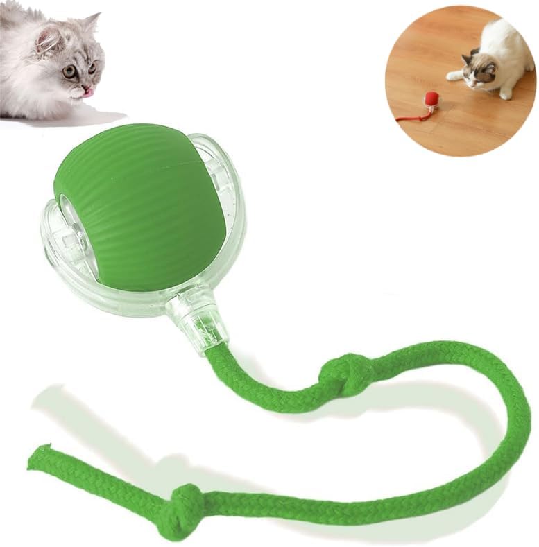 2025 New Interactive Cat Toys Balls,Automatic Moving Cat Balls, Cat Toys for Bored Indoor Cats（Green）