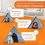 NAPFINO - Gemütliche Hundehöhle & Katzenhöhle - Angenehme Hundehütte Indoor aus Filz - Hundezelt mit weichem Kissen & Anti Milben Bezug - Für Balkon, Garten & Wohnzimmer - Inkl. Spielzeug (Größe M)